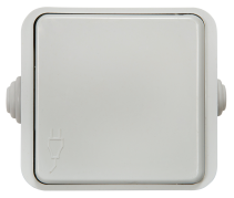 Розетка одинарная с крышкой AQUA белая полугерметичная 3110 IN HOME