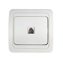 Розетка компьютерная одинарная RJ-45 CLASSICO белая 2131 IN HOME