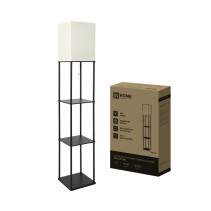 Светильник напольный под лампу этажерка ТНО 10-Е27-WB белый абажур, черный корпус IN HOME