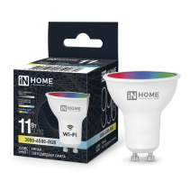 Лампа светодиодная LED-JCDRC-RGBW-SMART 11Вт 230В Wi-Fi GU10 RGB-3000-6500К 990Лм IN HOME