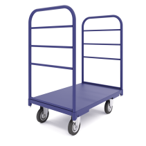 Platform trolley with two handles for 3 (600x1000) wheels d 125