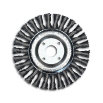 Щетка дисковая жгутовая, Д150 мм, ширина 14 мм, 26 жгутов, стальная прямая проволока STH 0,50 мм, посадочное отверстие 22,2 мм