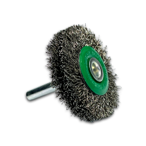 Щетка цилиндрическая гофрированная, Д50*11 мм, хвостовик 6 мм, нержавеющая гофрированная проволока RO4 0,20 мм