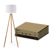 Светильник напольный под лампу ТНО 24-Е27-WT 230В белый абажур, деревянная тренога IN HOME