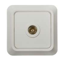 Розетка телевизионная BOLLETO белая накладная 7027 IN HOME