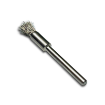 The brush is a corrugated brush, D5 mm, shank 3 mm, stainless corrugated ROF 0.10 mm
