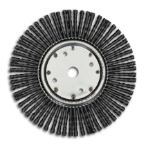 Щетка дисковая жгутовая, Д300 мм, ширина 10 мм, 64 жгута, стальная прямая проволока STA 0,50 мм, посадочное отверстие 20 мм