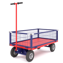 Тележка платформенная, усиленная, с поворотной осью ТПОБ 5 С (700х1200х300) колёса литые d250мм.