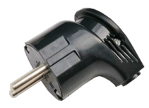 Вилка угловая с заземлением 16А черная 4210 IN HOME