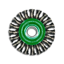 Щетка коническая жгутовая, Д125 мм, ширина 14 мм, 20 жгутов, нержавеющая прямая проволока ROH 0,35 мм, посадочное отверстие 22,2 мм