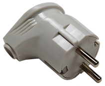 Вилка угловая с заземлением 16А белая 4110 IN HOME