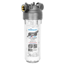 АБФК-10/34, (АБФ-КФС-10/34), Фильтр дозатор полифосфата, прозрачный, стандарт Slim Line 10", подключение 3/4"