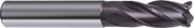 Monolithic carbide universal milling cutter with angular radius and central cut, MFN 4-R series, d-20 mm, r - 1 mm