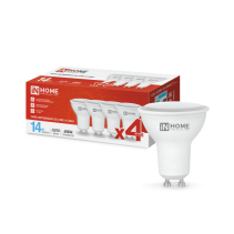 Лампа светодиодная LED-JCDRC-VC 4PACK 14Вт 230В GU10 6500K 1260Лм (4шт./упак) IN HOME