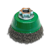 Щетка чашечная гофрированная, Д65 мм, посадка М10, нержавеющая гофрированная проволока ROF 0,35 мм