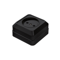 Розетка одинарная BOLLETO черная накладная 7022B IN HOME