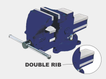 Locksmith vise with double guide 125 mm