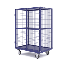 Mesh cabinet, bottom - sheet metal, with two doors WCM 2 (600x900x1200mm) wheels d160mm