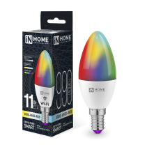 Лампа светодиодная LED-СВЕЧА-RGBW-SMART 11Вт 230В Wi-Fi Е14 RGB-3000-6500К 990Лм IN HOME