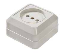 Розетка одинарная BOLLETO белая накладная 7022 IN HOME