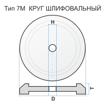 Круг шлифовальный 7-М 250 63 127 54С 16 P 6 V 35 чертеж 110001 выт 170*13