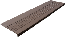 Накладка на ступень резиновая противоскользящая (Проступь) Удлиненная Пятачковая 1200x317x30 / цвет бежевый