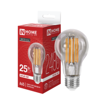 Лампа светодиодная LED-A65-deco 25Вт 230В Е27 4000К 2480Лм прозрачная IN HOME