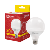 Лампа светодиодная LED-GL95-VC 20Вт 230В Е27 3000К 2000Лм 95мм IN HOME