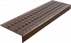 Противоскользящая накладка на ступень большая облегченная угловая (Проступь резиновая) 1000*305*71 мм, бежевая