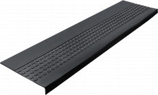 Накладка на ступень резиновая противоскользящая (Проступь) Удлиненная Пятачковая 1200x317x30 / цвет черный