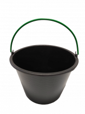 Construction bucket 12 l with rubberized handle (color green, rubber thickness 1.2mm)