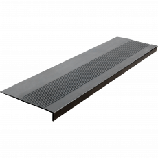 Накладка на ступень резиновая противоскользящая (Проступь) Удлиненная рифленая 1200x300x30 / цвет черный