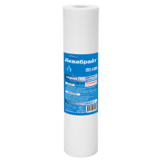 PP-10M, Polypropylene cartridge for mechanical water purification AQUABRIGHT, 10 microns, SLIMLINE 10