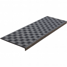 Противоскользящая накладка на ступень облегченная угловая (Проступь резиновая) 900х300х30 мм, черная