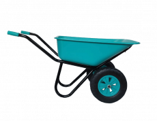 Тачка строительная 2х колесная 120л/180кг, пластиковый ударопрочный кузов (колесо в комплект не входит)