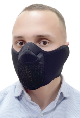 Тепловая маска Полумаска с широким креп. ТМ 2.3. (черный) САЙВЕР|SAYVER