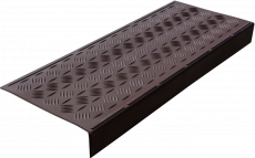 Anti-slip pad on the step medium lightweight angular (rubber tread) 750x305x71 mm, chocolate