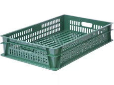 Box p/e 740x465x145 perforated color. green
