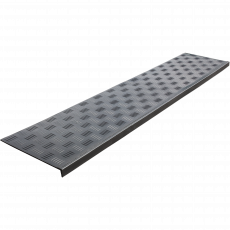 Противоскользящая угловая накладка на ступень Длинная-max (Проступь резиновая) 1500х300х30, черная