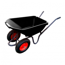 Тачка садово-строительная двухколесная с пластиковым кузовом 110 л/250 кг