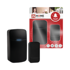 Звонок беспроводной KD-BL 38 мелодий с вилкой 230В с подсветкой с пьезокнопкой 150м черный IN HOME