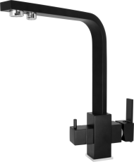 ABF-3KR-3H, Hybrid drinking faucet mixer, for ABF-TRIA and ABF-OSMO drinking systems, CHARCOAL series, 3 in 1, black color