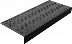 Anti-slip pad on the step medium lightweight angular (rubber tread) 750x305x71 mm, black