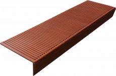 Противоскользящая накладка на ступень большая угловая (Проступь резиновая) 1100*305*110 мм, кирпичная