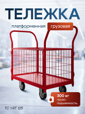 Тележка платформенная с бортами ТС 1 RT (500х800) колёса d 125
