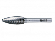 Flame-shaped borehole (H) 12 x 32 x 6 x 77 carbide shank d=6mm X-shaped notch Beltools