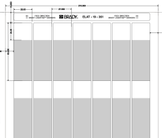 ELAT-19-361 self-laminating labels,material B-361B polyester, size 25.00x80.44mm, 48 sheets, 1000 pcs/pack.