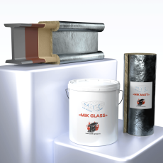 Fire-resistant combined protective system MIK Basalt (MIK MATT+MIK GLASS) 12 m/n+25 kg