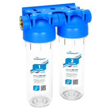 ABF-2 1/2, Two-stage AQUABRIGHT main filter SLIM LINE standard, transparent housing, 1/2