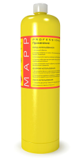 MAP/Pro gas for soldering copper pipes in 1L steel cylinders